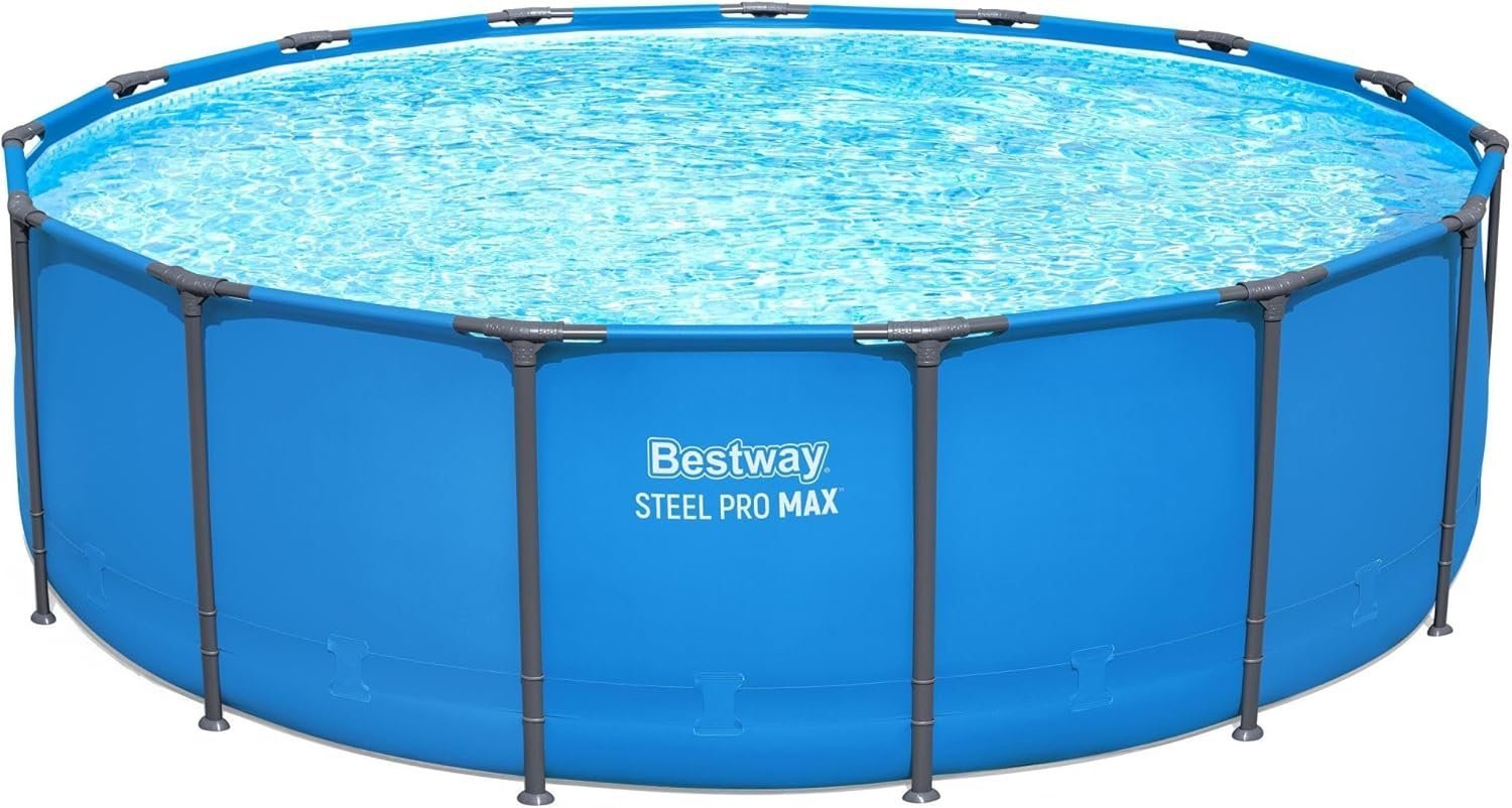 71DliKJiRL._AC_SL1500_.jpg Bestway Steel Pro Max 15' x 48" Round Above Ground Pool Kit - Image 1