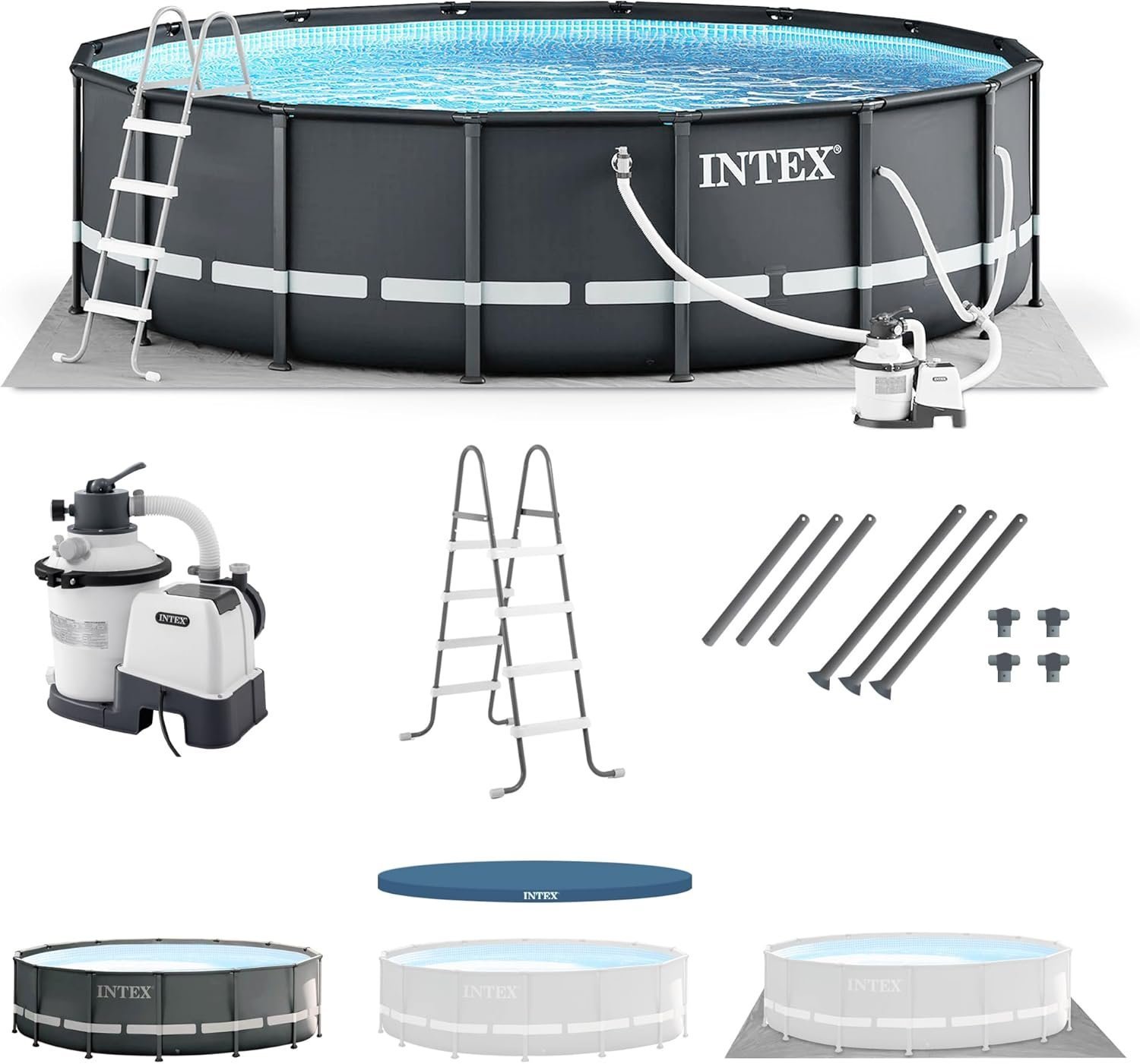 71PyAJ3dL7L._AC_SL1500_.jpg Intex Ultra XTR 14 ft. Round 42 in. Deep Soft Sided Above Ground Swimming Pool - Image 1