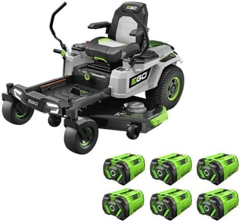 B0BQQ1HCX6-0-1755636062637.jpg EGO Power+ Electric Riding Lawn Mower, 52" Deck with Zero Turn Radius, Includes (6) 56V 12.0Ah Batteries and Charger - ZT5207L - Image 1