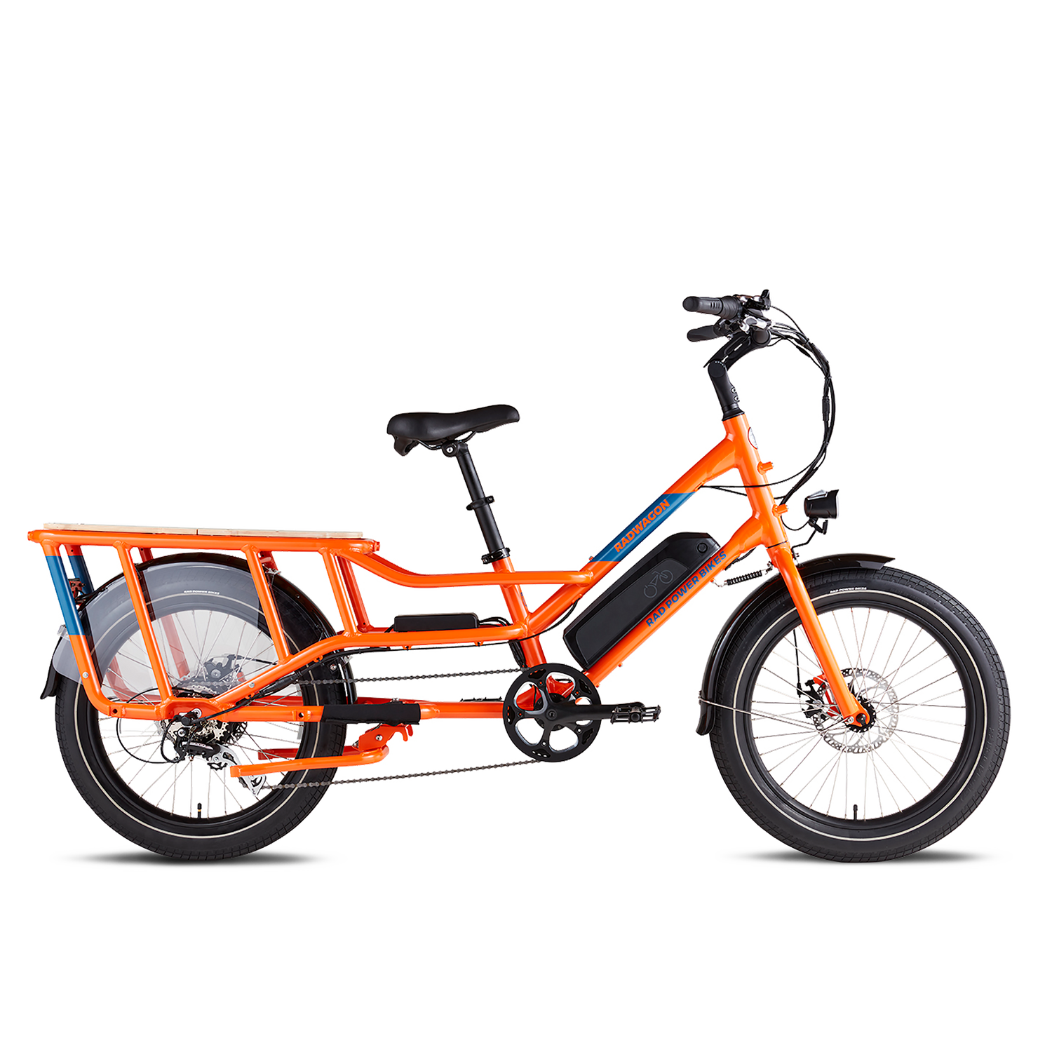 WagonOrange_side1to1-1.png Rad Power Bikes RadWagon 4 Electric Cargo Bike - Image 1